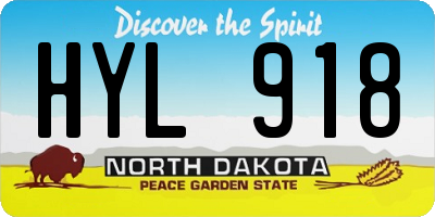 ND license plate HYL918