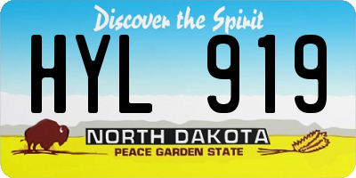ND license plate HYL919