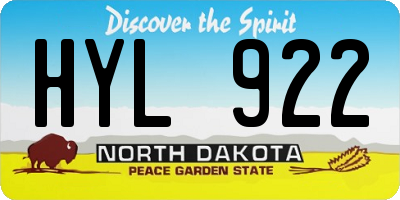 ND license plate HYL922
