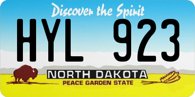 ND license plate HYL923