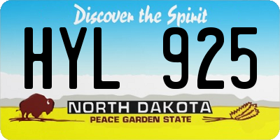 ND license plate HYL925