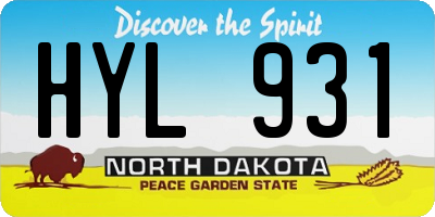 ND license plate HYL931