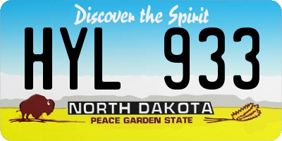 ND license plate HYL933