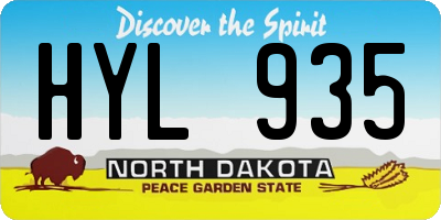 ND license plate HYL935