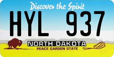 ND license plate HYL937