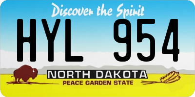 ND license plate HYL954