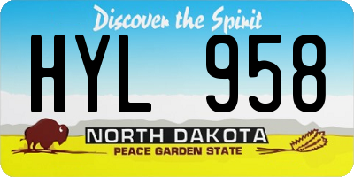 ND license plate HYL958