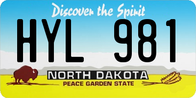 ND license plate HYL981