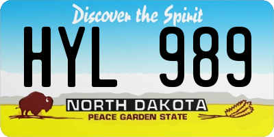 ND license plate HYL989