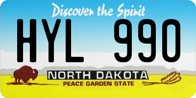 ND license plate HYL990