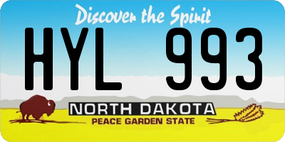 ND license plate HYL993
