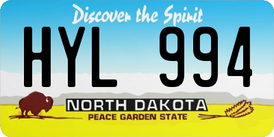 ND license plate HYL994
