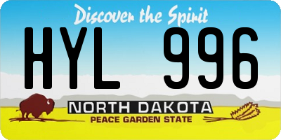 ND license plate HYL996