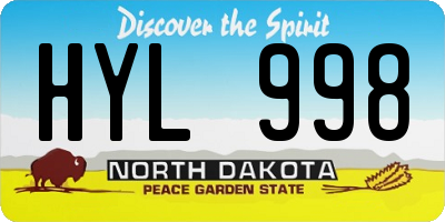 ND license plate HYL998