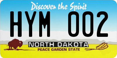 ND license plate HYM002