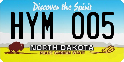 ND license plate HYM005