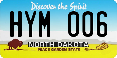 ND license plate HYM006