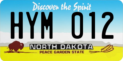 ND license plate HYM012
