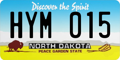 ND license plate HYM015