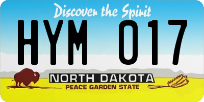 ND license plate HYM017