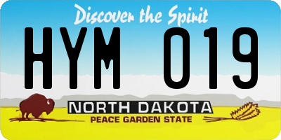 ND license plate HYM019