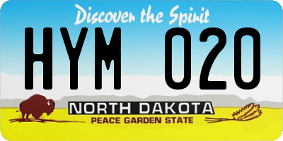 ND license plate HYM020