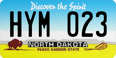 ND license plate HYM023