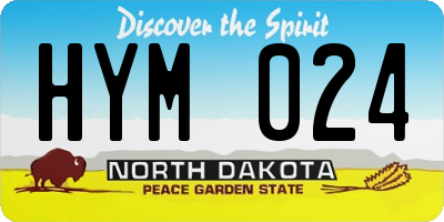 ND license plate HYM024