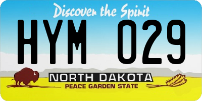 ND license plate HYM029
