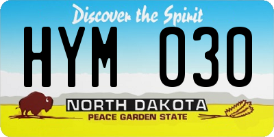 ND license plate HYM030