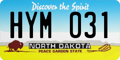 ND license plate HYM031