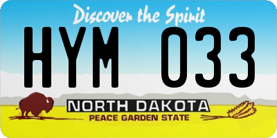 ND license plate HYM033