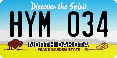 ND license plate HYM034
