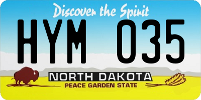 ND license plate HYM035