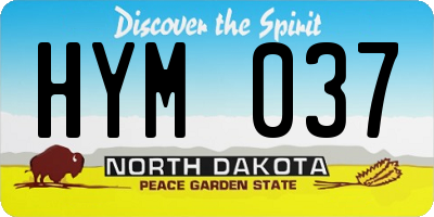 ND license plate HYM037