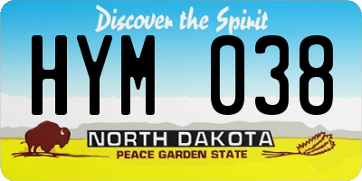ND license plate HYM038
