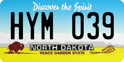 ND license plate HYM039