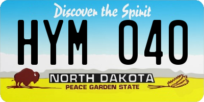 ND license plate HYM040