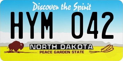 ND license plate HYM042