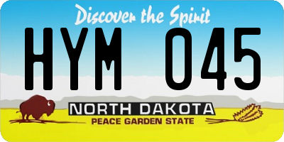 ND license plate HYM045