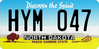ND license plate HYM047