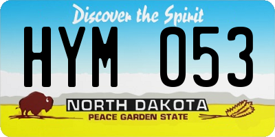 ND license plate HYM053
