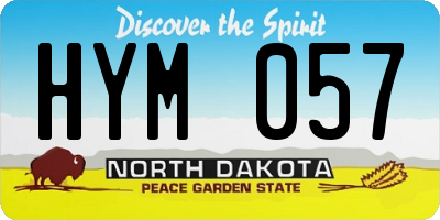 ND license plate HYM057