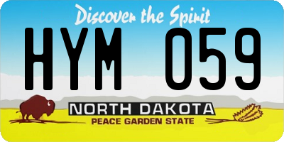 ND license plate HYM059