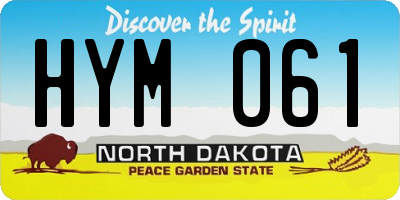 ND license plate HYM061