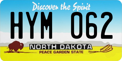 ND license plate HYM062
