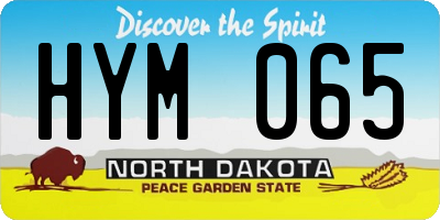 ND license plate HYM065