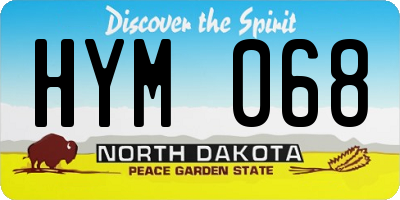 ND license plate HYM068