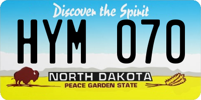 ND license plate HYM070