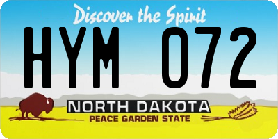 ND license plate HYM072